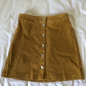 Corduroy Button-Front Mini Skirt